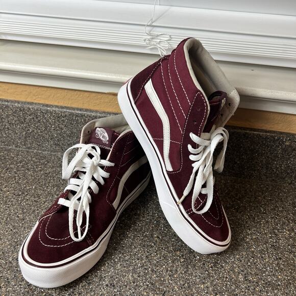 Vans Sk8-Hi UltraCush Maroon Suede/Canvas Womens Sz 8.5 Sneaker High Top Lace Up - Picture 1 of 11